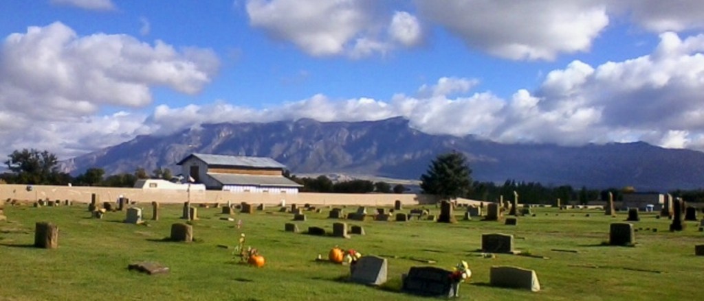 red cemetery and mountains 1